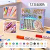 Conjunto de Canetas Coloridas para Nail Art Mais Vendido, Canetas Graffiti para Unhas à Prova d'Água, Canetas Liner de Secagem Rápida para Pintura de Unhas DIY, Atacado