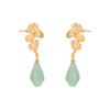 Brincos Sansheng Damasco Vintage Folha de Ginkgo Novo Estilo Chinês Estilo Nacional verde claro Brincos de Jade Sintético Agulha de Prata S925 Novos Brincos