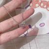 Colar Kt Cat com Diamante Rosa para Mulheres, Luxo Leve, Simples, Doce, Fofo, Nicho, Versátil, High-End, Estilo Ins, Nova Corrente para Clavícula