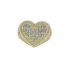 Anel de hip-hop com coração cravejado de diamantes importado personalidade exagerada anel grande de amor com zircônia anel em forma de coração para homens e mulheres com moda