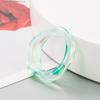 Corea del Sur Dongdaemun celebridad de Internet resina transparente color macarrón anillo 6 piezas moda anillo simple joyería