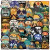 50 Pegatinas de Graffiti con Temática de Estilo Campamento para Decorar Fundas de Teléfono Móvil DIY, Notas de Equipaje, Pegatinas Creativas Impermeables para Regalo