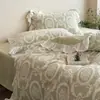 Juego de Sábanas de Cuatro Piezas Estilo Francés Pequeña Fragancia Encaje Otoño e Invierno Leche Terciopelo Nuevo, Espesado y Cálido Franela Vellón de Coral
