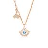 Colar Inteligente Folha de Damasco para Mulheres, Design Simples e Versátil em Prata de Lei S925 com Moissanita, Pingente de Ouro de Alto Nível