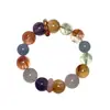Pulsera de Cristal Natural con Múltiples Piedras y Flores de Resina Amarillas y Rojas, Lujo Ligero y Sensación de Alta Gama, Exclusivamente para Ventas Transfronterizas