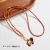 Cadena Versátil con Collar de Ágata Roja del Sur para Mujer, Cadena Larga para Suéter, Joyería de Lujo Ligero de Verano con Colgante de Caballo