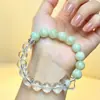 Con pulsera de cristal unisex verde menta