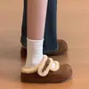 Croissant de Caramelo~ tão Quente! Roupas de Inverno ao Ar Livre para Pessoas Preguiçosas-Estilo Inspirador Chinelos de Algodão para Mulheres, Chinelos Peludos Quentes com Forro de Lã