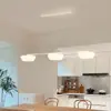 Estilo creme moderno lustre para sala de jantar três cabeças lustre longo para mesa de jantar lâmpada de barra de dedo alto de espectro total simples