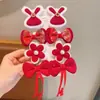 Pasadores para el Cabello de Niña, Lindo Adorno para la Cabeza con Flor y Lazo para Niñas, Nuevos Accesorios para el Cabello Festivos de Año Nuevo para Mujeres