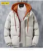Chaqueta de algodón con capucha de dos piezas falsas para otoño e invierno, para estudiantes jóvenes, unisex, engrosada, de corte holgado, versátil y cálida para usar al aire libre