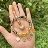 Colgante de cuentas de vidrio de cinco colores Duobao, cuerda para teléfono móvil, colgante de bolsa tejido a mano, llavero, colgante para mujer, cristal para hombre, venta al por mayor