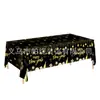 Fiesta de Nuevo Modelo Transfronteriza 2027 Año Nuevo Fondo Negro Chapado en Oro Suministros de Decoración para Fiesta Servilletas de Papel Mantel Vajilla Set de Arreglo