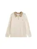 Suéter casual de punto con bloques de color y cuello tipo polo para mujer talla grande estilo otoño 2026 suéter de punto trenzado retro para mujer talla grande 25210