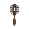 Pente Oco de Cor Café para Mulheres com Cerdas de Javali, Transfronteiriço, Adequado para Cabelos Longos, Alisamento, Volume e Penteado, Dupla Utilização para Cabelo Seco e Molhado, Pente para Massagem Capilar