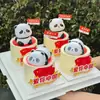 Decoraciones de Adornos para Pastel de Panda del Día Nacional 2026 Bandera Roja Prosperidad y Florecimiento Postre de Cumpleaños de la Patria
