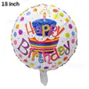 Balão de Feliz Aniversário 18 Polegadas Bola HAPPYBIRTHDAY Balão de Filme de Alumínio Decoração de Aniversário Layout de Festa