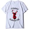 Camiseta de mujer con cuello redondo y manga corta con estampado navideño de astas navideñas, moda de otoño, holgada, venta al por mayor transfronteriza