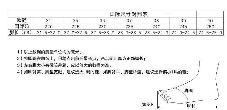 尺码表