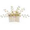 Peine Popular Transfronterizo de Flor de Acrílico y Perlas para el Cabello Hecho a Mano con Cuentas Accesorio para el Cabello de Boda en la Playa Peine Sencillo para Recogido de Novia