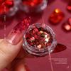 Año Nuevo Rojo Uñas Arte Polvo Brillante Decoraciones Deslumbrante Láser Polvo Aurora Ancora Accesorios Mayoreo Uñas Coloridas