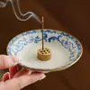 Suporte de Incenso Azul e Branco Feito na Fábrica da Fornalha Ru Yuhuang, Bandeja de Incenso para Uso Doméstico, Queimador de Incenso para Cerimônia do Chá, Suporte de Incenso de Nove Furos, Bandeja de Incenso, Suporte de Incenso