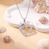 Collar Transfronterizo Corazón Cobre Microincrustado Circonita Chapado en Oro de 18K Temperamento Alto Sentido Accesorios de Moda Versátil Cadena para Clavícula Mujer