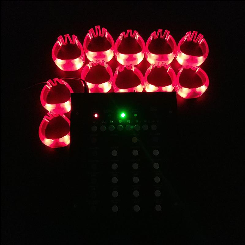 演唱会尼龙织带 led遥控手环TPU表带发光手环W形状七彩闪光手腕带