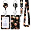 Serie de Mariposas de Aleación de Zinc Redonda Hebilla Fácil de Tirar Estampado por Transferencia Térmica de Poliéster Lanyard para Teléfono Juego de Tarjetas de Certificado