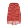 Falda midi dulce floral estilo francés para mujer, nuevo verano 2026 de cintura alta, adelgazante, línea A, cola de pez, larga
