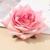 10cm Cabeza de Flor de Rosa Artificial de Terciopelo Tela de Seda Flor Artificial Corsage de Boda Decoración de Borde Enrollado Flor Falsa Venta al por Mayor de Fabricante