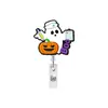 Venda Quente Transfronteiriça Fantasma de Halloween Fofo Rotativo Puxa-Fácil Médico Feriado Porta-Crachá de Identificação Fivela Puxa-Fácil