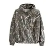 Moletom feminino com capuz, estampa 3D de folha de bordo e camuflagem, peça de outer wear com corte solto