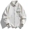 Chaqueta para Hombre Primavera y Otoño Marca de Moda Estilo Japonés Cuello de Camisa Suelto Ropa de Trabajo Moda Masculina Chaqueta Casual de Otoño