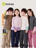 [Compra 2 artículos, obtén 3 yuanes de descuento] [Antiestático] Camiseta interior para niñas Dudu, Camiseta de manga larga para niños Otoño e Invierno, Ropa para niños