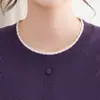 Suéter de punto de cuello redondo para mujer de mediana edad, top elegante para mujeres de mediana edad y mayores, nuevo suéter de lana de primavera y otoño para mujer