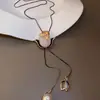 Collar minimalista de estilo coreano extraíble, acero de titanio de alta gama, cadena para suéter no descolorante para mujer, accesorio de ropa simple y moderno para otoño e invierno