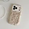 Outono e Inverno Pelo de Vison Xadrez Aplicável Capa de Celular iPhone 18 Pro Max Cordão Apple 17 16P Quente e Fofo 15P