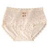 Braguitas Femeninas Dulce Hada Malla Encaje Vintage Lunares Estilo Nacional Hebilla Cheongsam Cintura Media Calzoncillos Puros