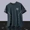 Camisa esportiva masculina de verão fina, de secagem rápida, manga curta, corte solto, para academia, treino, corrida e atividades ao ar livre