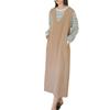 Toma Real de la Nueva Moda Femenina Japonesa y Coreana de Lotte: Vestido Largo sin Mangas de Cuello en V para Primavera y Otoño, Vestido tipo Tank de Color Sólido con Bolsillos