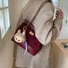 Bolsa Tote Satchel Elegante de Luxo Acessível Estilo Tweed para Mulheres Moda Outono Inicial Acolchoada com Corrente Bolsa de Ombro Único Transversal de Alta Qualidade