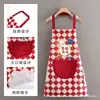 Novo avental vermelho para uso na cozinha, impermeável e resistente a óleo, design de desenho animado, adequado para refeições e culinária, resistente à sujeira, adequado para ocasiões especiais e vestimenta de trabalho