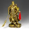 Faca decorativa de latão Guan Gong Estátua de Guan Gong de latão Decoração para casa escritório Artesanato presente