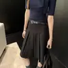 Fotos Reales, Precio Real # Traje de Falda de Cuero Estilo Universitario Retro para Mujer 2026 Nueva Primavera Casual Petite Falda Plisada