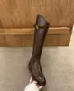 Versión de Piel de Vaca ~ Botas de Piel Genuina, Botas con Arco de Triunfo Oblicuo, Botas Altas de Caballero con Tacón Grueso, Botas de Terciopelo para Mujer de Otoño e Invierno