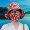 Novo Estilo Chapéu de Sol, Chapéu de Pescador, Chapéu com Máscara Integrada, Chapéu de Sol de Verão Anti-UV, Chapéu de Colheita de Chá com Proteção Facial