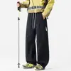 Pantalones de senderismo impermeables funcionales para hombre, estilo casual americano, corte holgado, talla grande, versátiles, pantalones de trabajo de pierna recta
