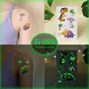 Pegatinas de Tatuaje de Dibujos Animados para Niños, Mundo de Dinosaurios Luminoso, Pegatinas Temporales Impermeables para Cara de Niños y Niñas, Stock Listo Transfronterizo