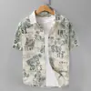 Camisa de Manga Corta Estampada Tie-Dye Estilo Japonés para Hombre, Tendencia de Verano Holgada Casual Juvenil de Alta Gama Elegante